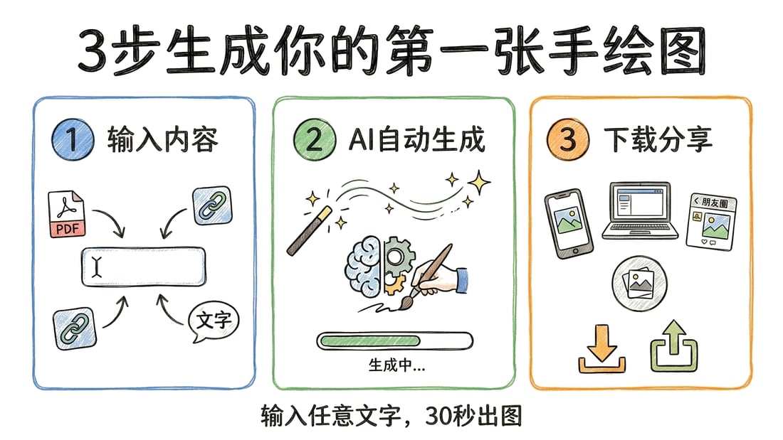 示例图2：3步生成你的第一张手绘图